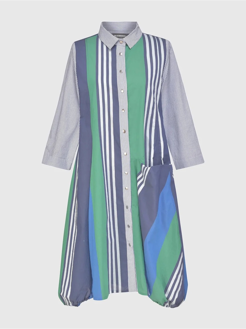 Alembika Ocean Stripe Wonderful Dress Cotton Lagenlook US 14-16